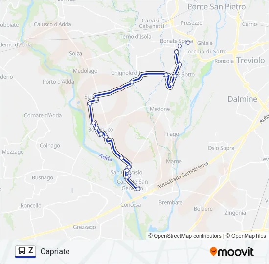 Z Bus Line Map