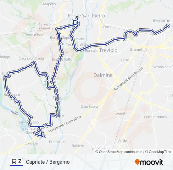 Z Bus Line Map