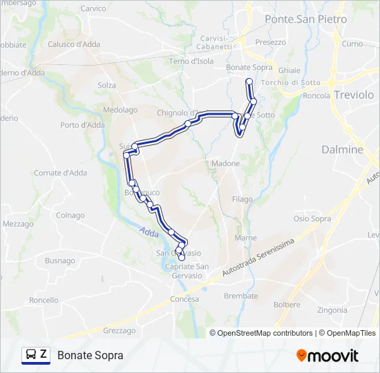 Z Bus Line Map