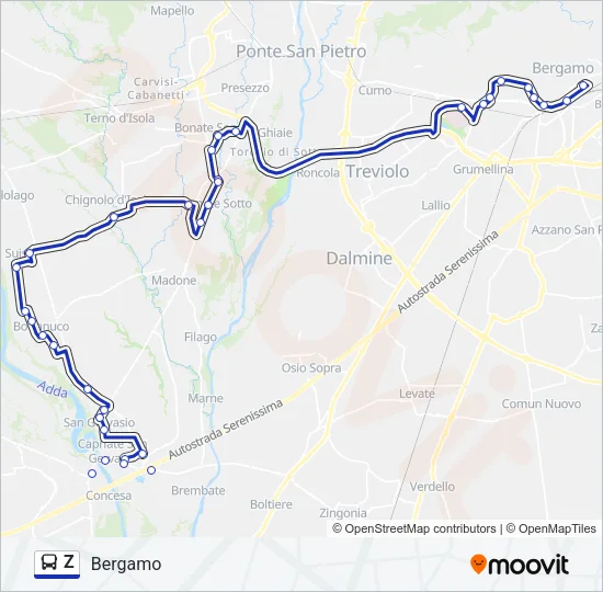 Z Bus Line Map