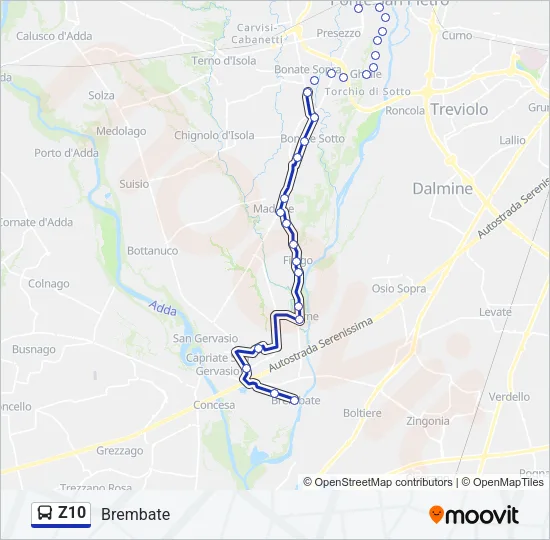 Z10 Bus Line Map