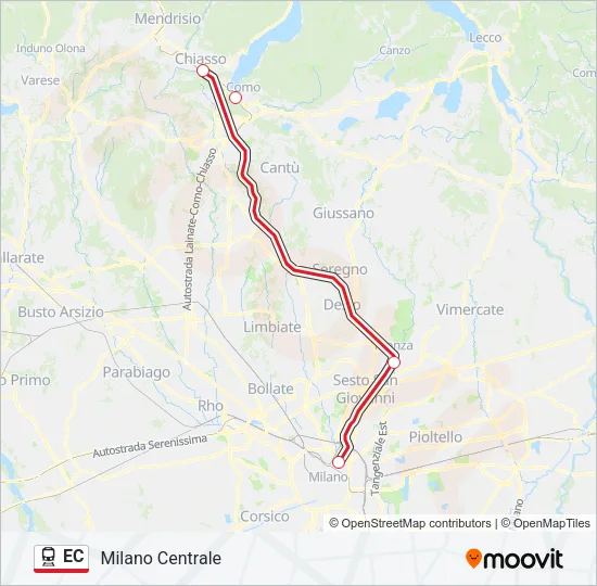 EC Train Line Map
