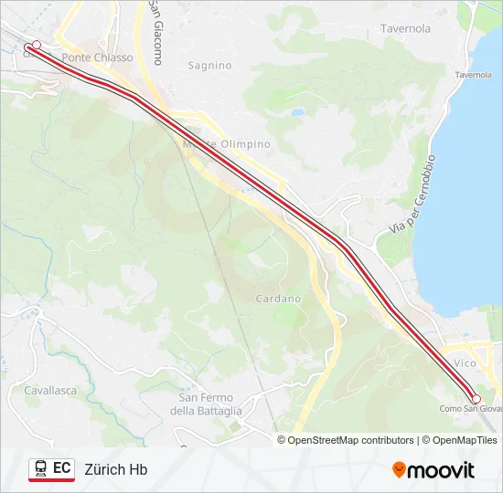 EC Train Line Map
