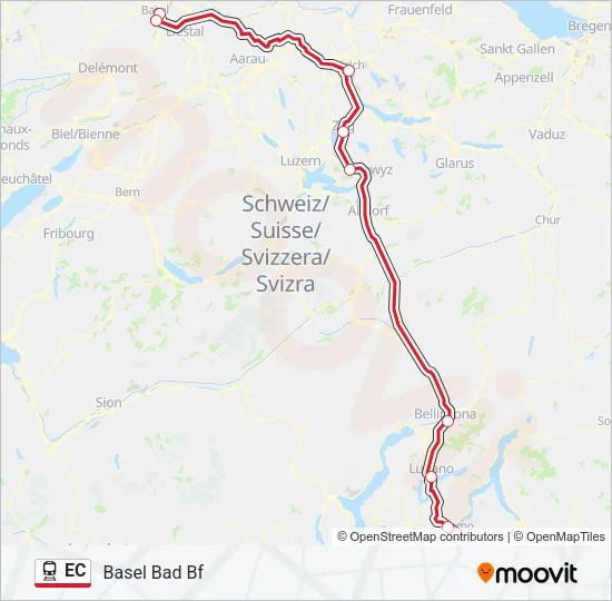 EC Train Line Map