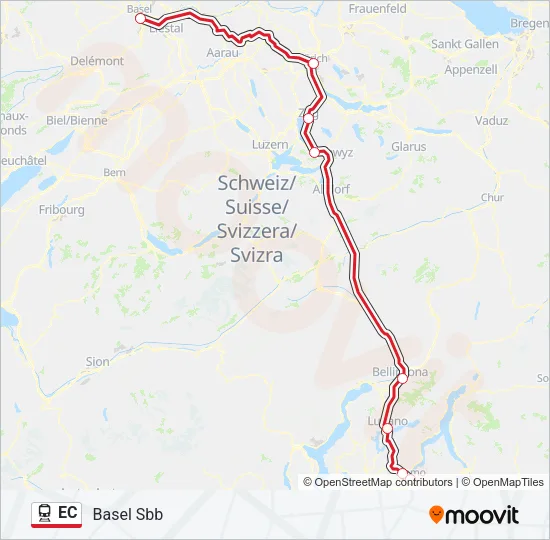 EC Train Line Map