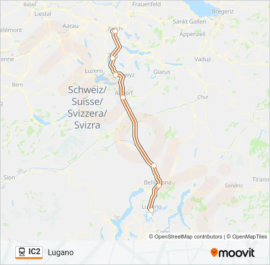 IC2 Train Line Map