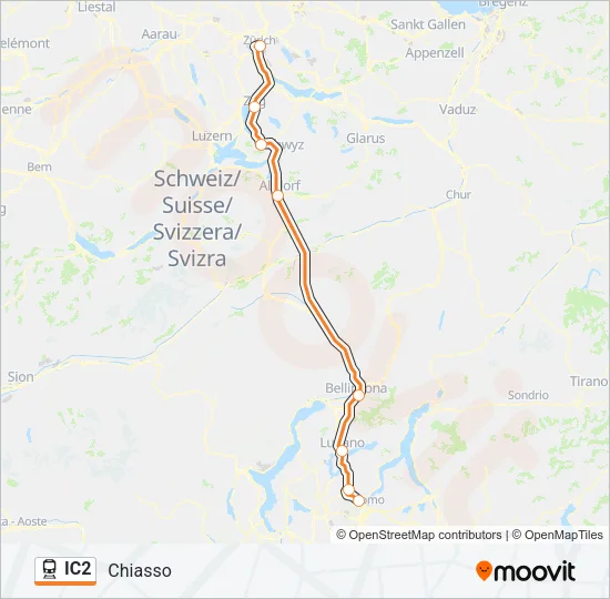 IC2 Train Line Map