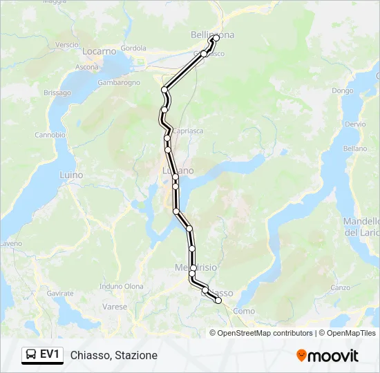 EV1 Bus Line Map