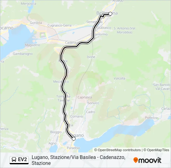 EV2 Bus Line Map