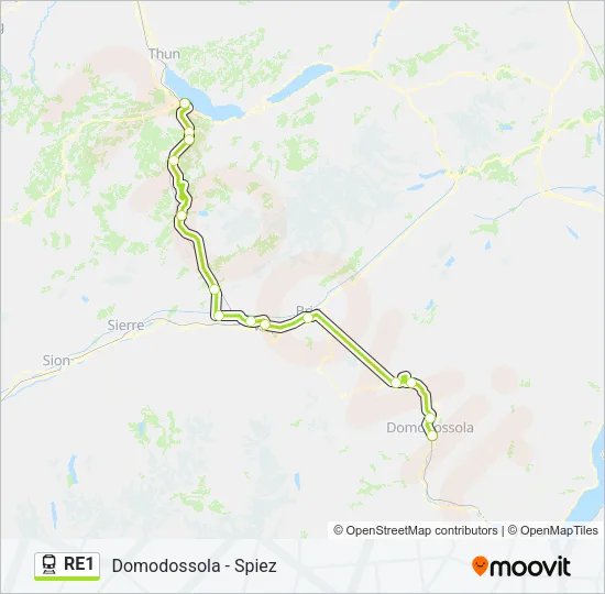 RE1 Train Line Map