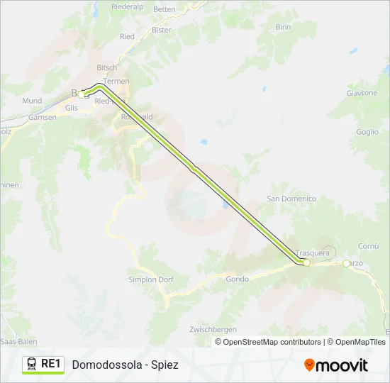 RE1 Train Line Map