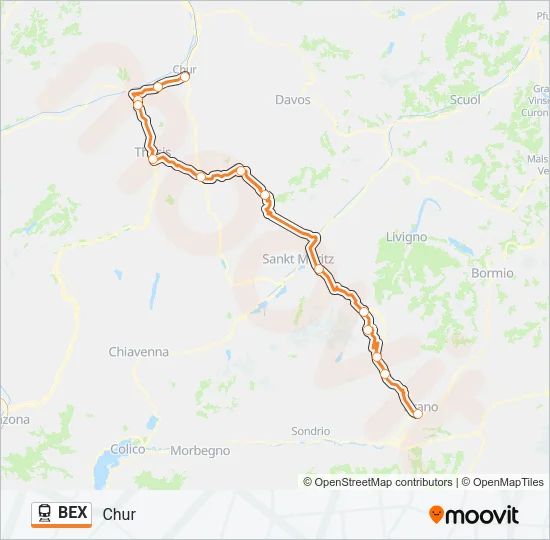 BEX Train Line Map