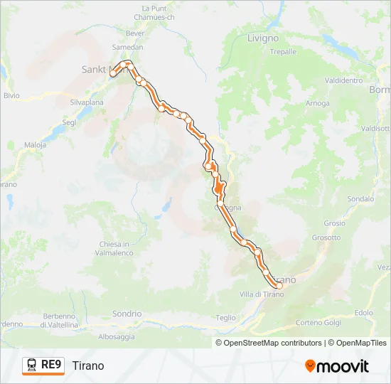 RE9 Train Line Map
