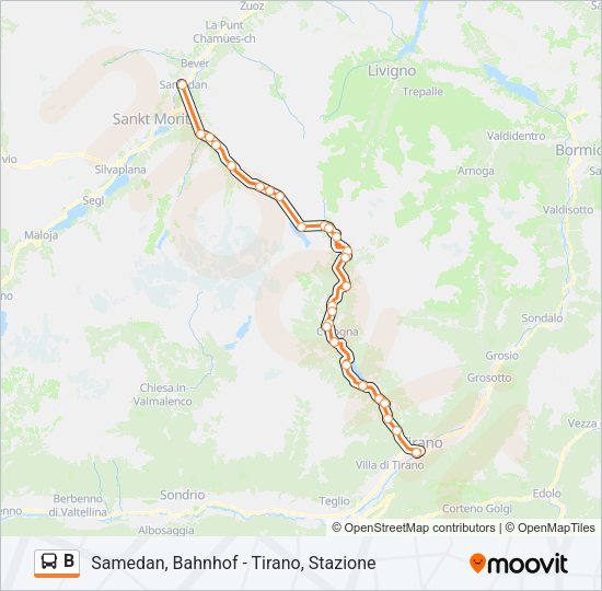 B Route Schedules Stops Maps Samedan Bahnhof Updated 