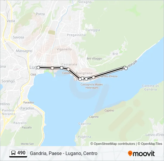 490 Bus Line Map