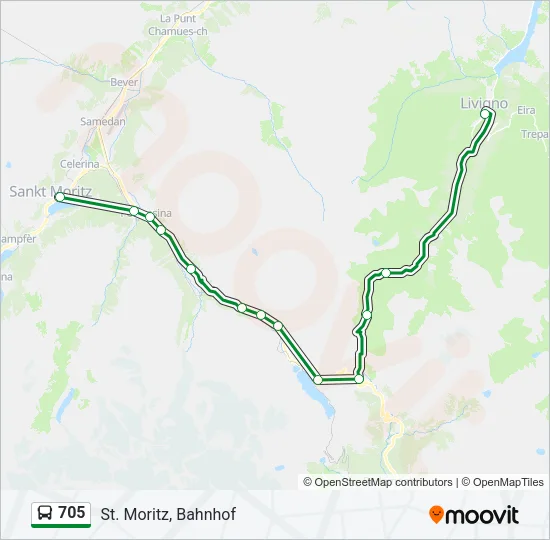 705 Bus Line Map