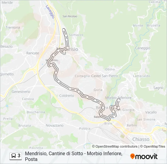 3 Bus Line Map