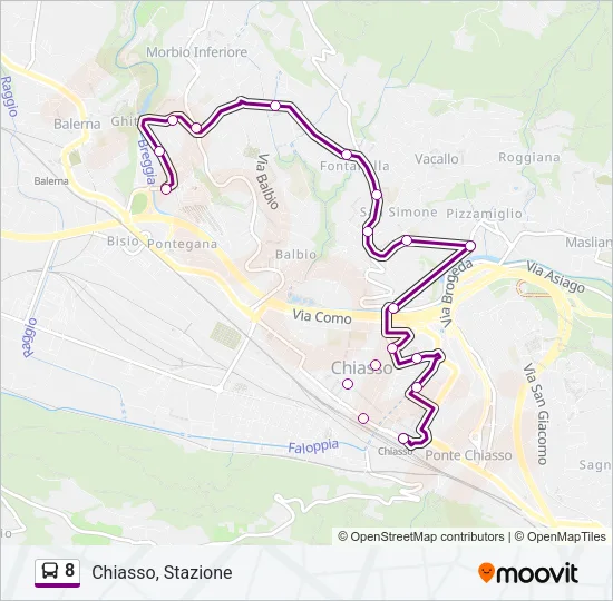 8 Bus Line Map
