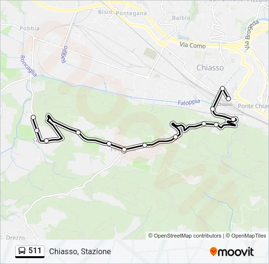511 Bus Line Map