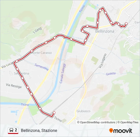 2 Bus Line Map