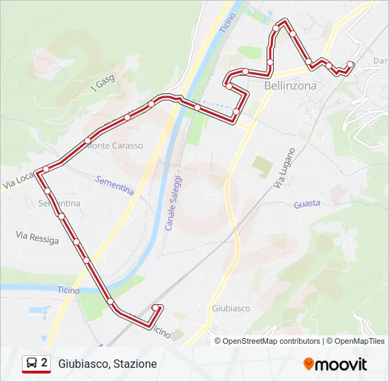 2 Bus Line Map