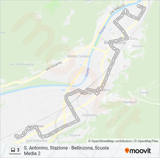3 Bus Line Map