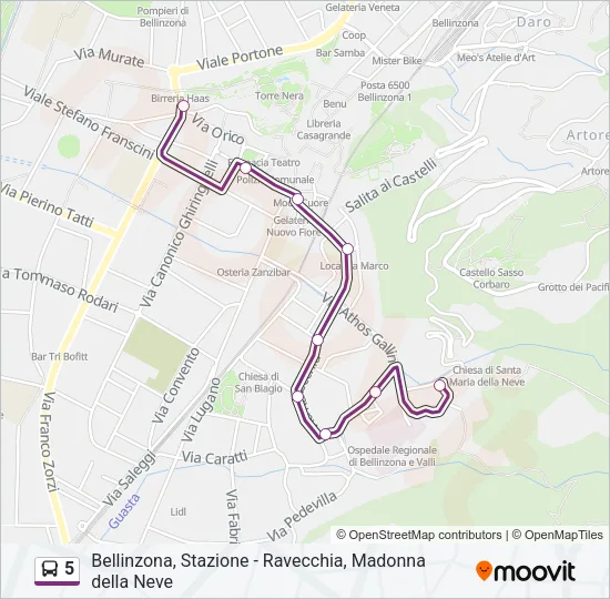 5 Bus Line Map