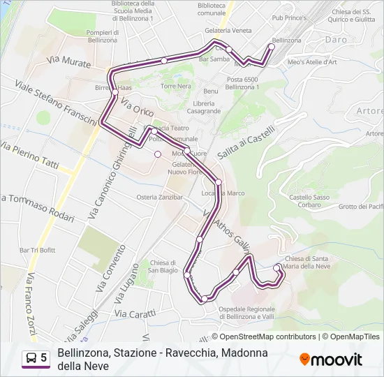 5 Bus Line Map