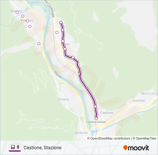 8 Bus Line Map