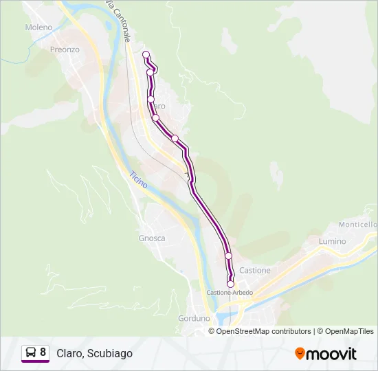 8 Bus Line Map