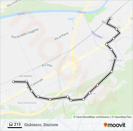 213 Bus Line Map