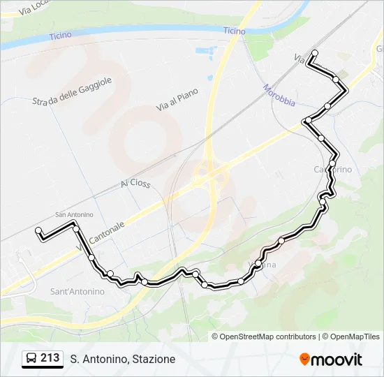 213 Bus Line Map