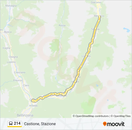 214 Bus Line Map