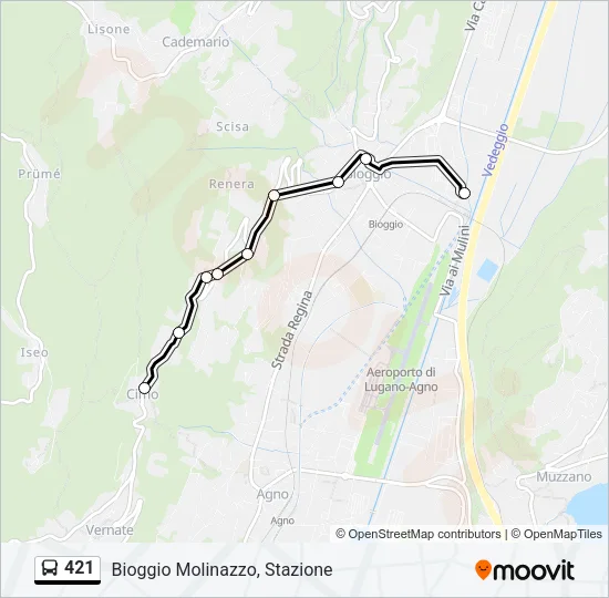 421 Bus Line Map