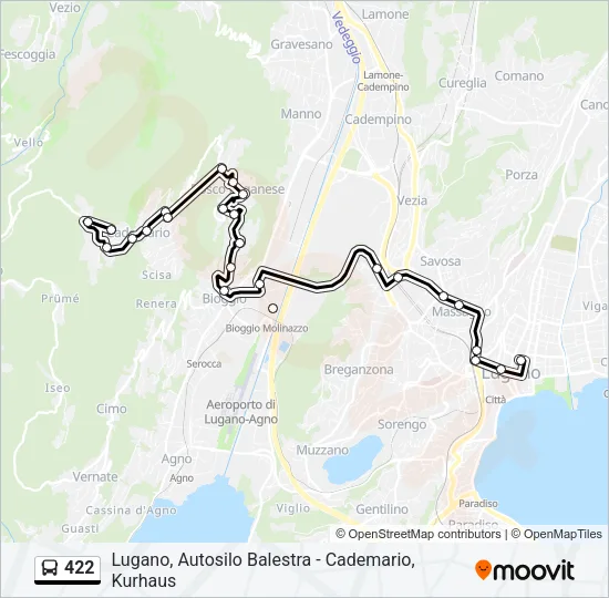 Percorso linea bus 422