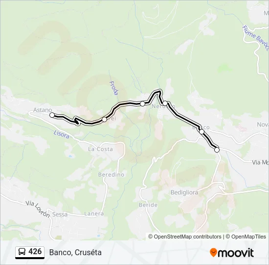 Percorso linea bus 426