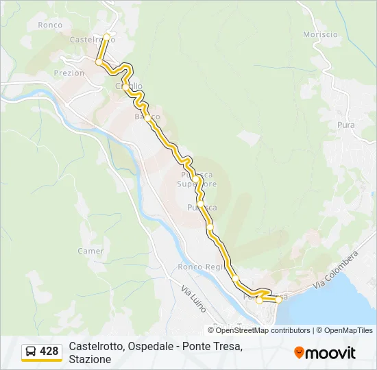Percorso linea bus 428