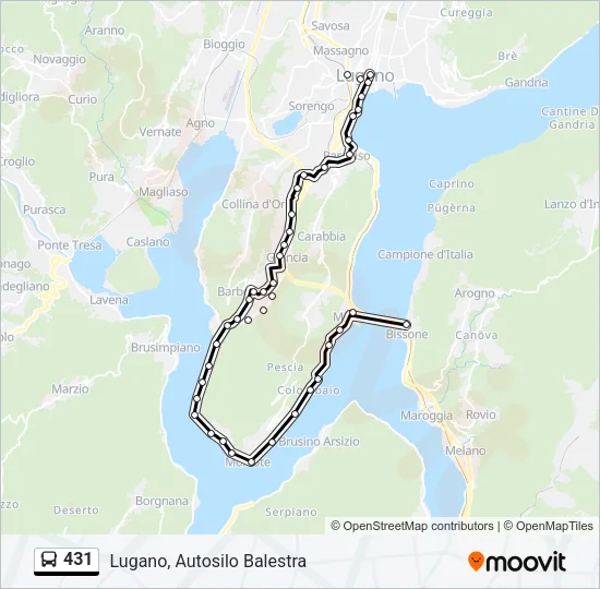 431 Bus Line Map