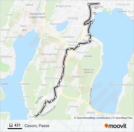 431 Bus Line Map