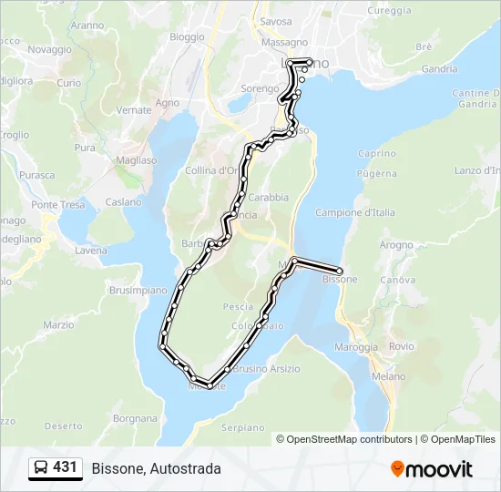 431 Bus Line Map