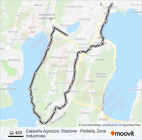 433 Bus Line Map