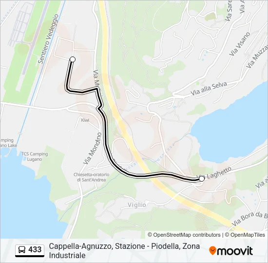 433 Bus Line Map