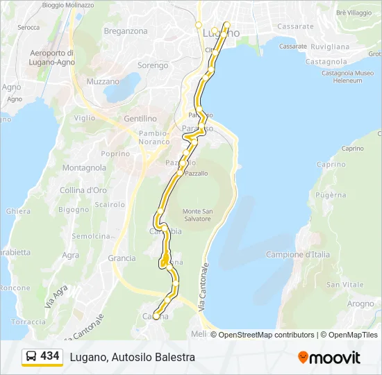 434 Bus Line Map