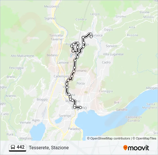 442 Bus Line Map
