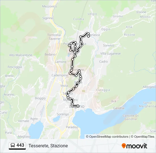 443 Bus Line Map