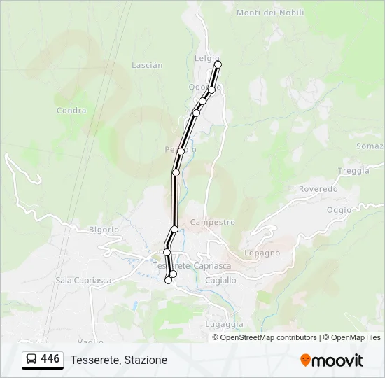 446 Bus Line Map