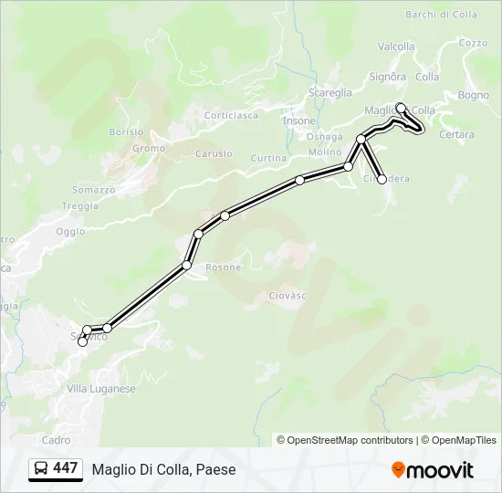 447 Bus Line Map