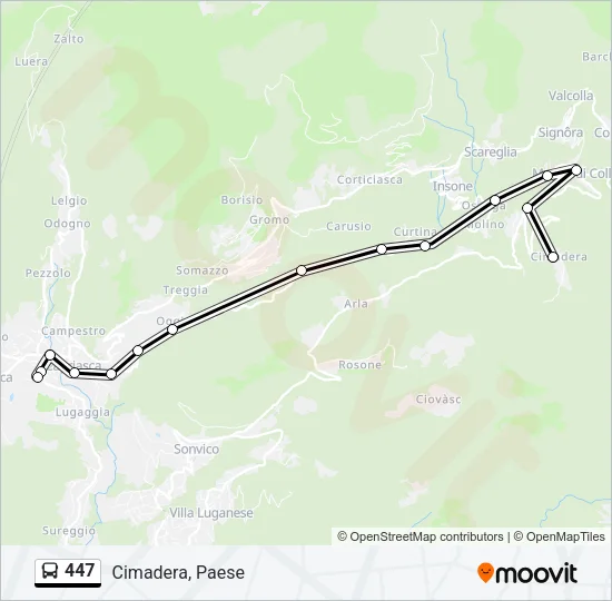 447 Bus Line Map
