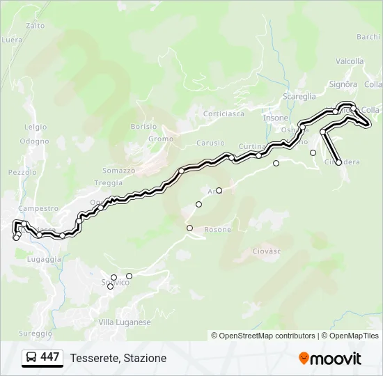 447 Bus Line Map