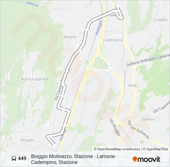 449 Bus Line Map